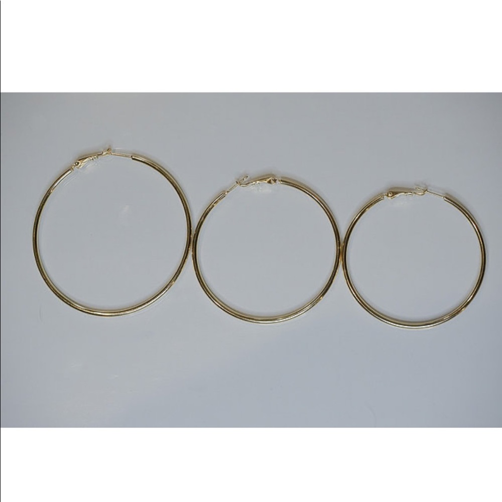 Bad B*tch Gold Hoops 50mm - Picture 2 of 3